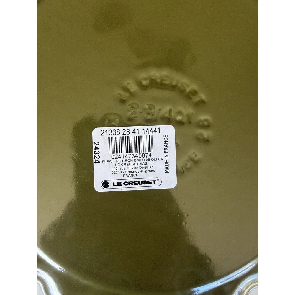 Le Creuset Pumpkin Shallow Casserole Braiser 2.75 qt 11 in Olive Green NEW